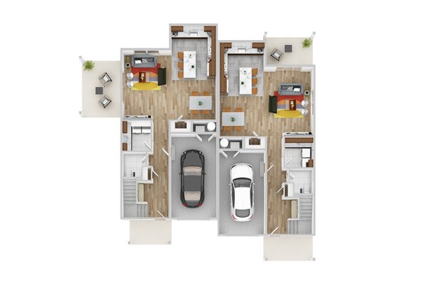 House Blueprint - Contemporary Floor Plan - Main Floor Plan #124-1458