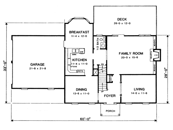 Colonial Floor Plan - Main Floor Plan #10-242