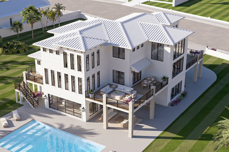Beach Style House Plan - 5 Beds 4 Baths 5031 Sq/Ft Plan #455-744 ...