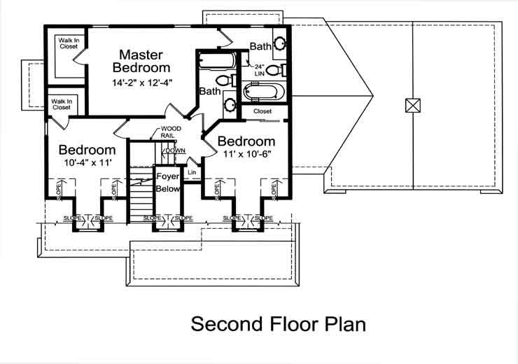 Home Plan - Floor Plan - Upper Floor for Country House Plan #46-478 - 3 bed, 2.5 bath
