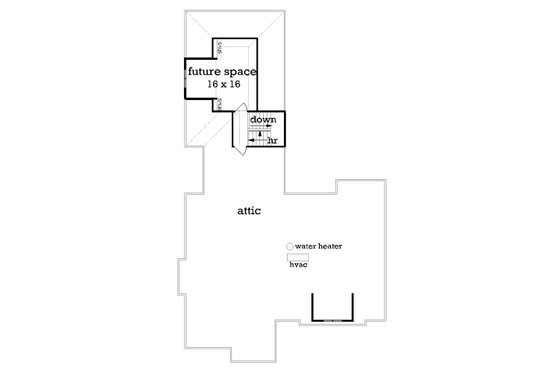 Floor Plan - Upper Floor for Craftsman House Plan #45-374 - 3 bed, 2 bath