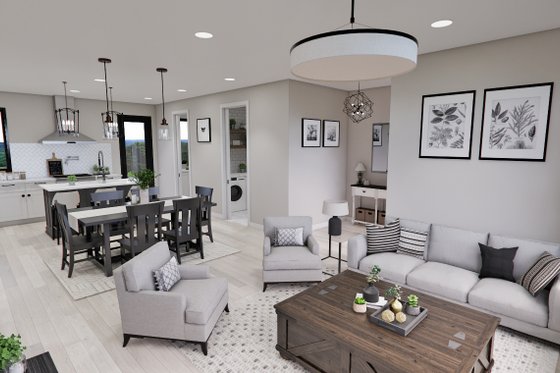 Interior - Family Room 1 for Modern House Plan #51-1308 - 2 bed, 2 bath