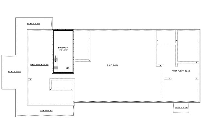 House Blueprint - Floor Plan - Lower Floor for Barndominium House Plan #1064-501 - 5 bed, 6 bath