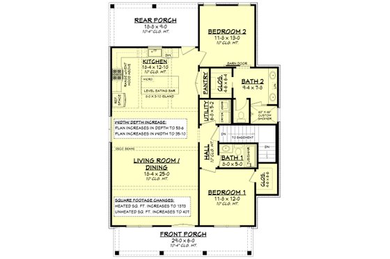 Floor Plan - Other Floor for Farmhouse House Plan #430-227 - 2 bed, 2 bath