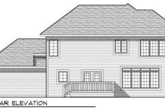 Exterior - Rear Elevation for Traditional House Plan #70-685 - 4 bed, 2.5 bath