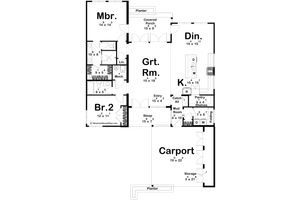 Floor Plan - Main Floor for Modern House Plan #455-570 - 2 bed, 2 bath