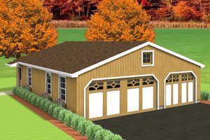 Ranch Exterior - Front Elevation Plan #75-190