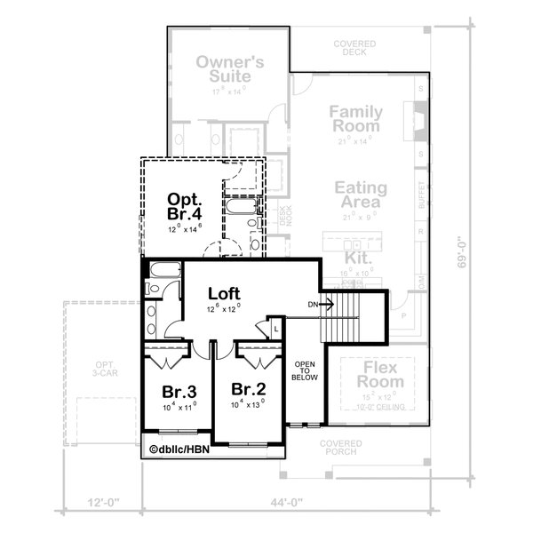 Dream House Plan - Craftsman Floor Plan - Upper Floor Plan #20-2571