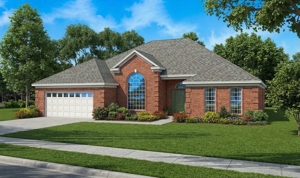 Exterior - Front Elevation 2 for European House Plan #17-128 - 4 bed, 2 bath