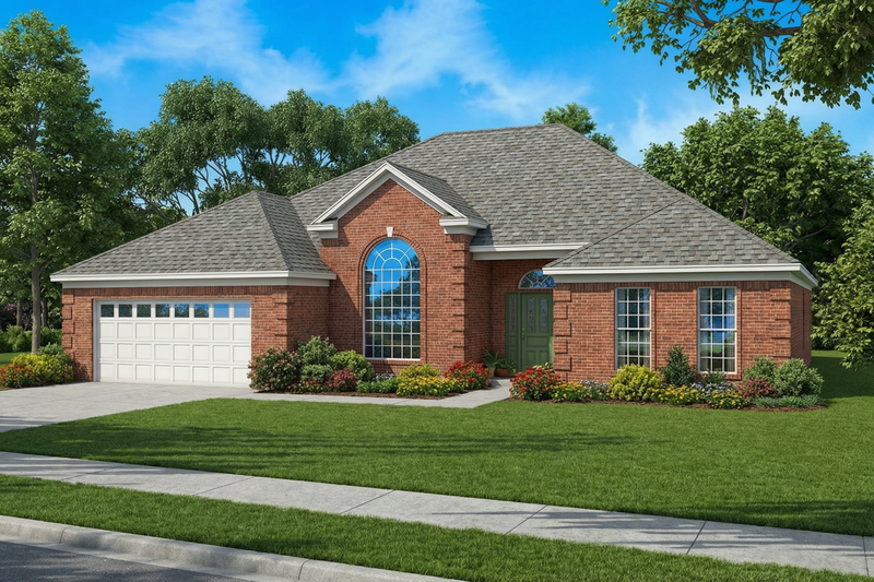 Exterior - Front Elevation 2 for European House Plan #17-128 - 4 bed, 2 bath