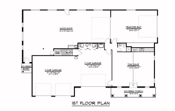 Dream House Plan - Craftsman Floor Plan - Main Floor Plan #1064-96