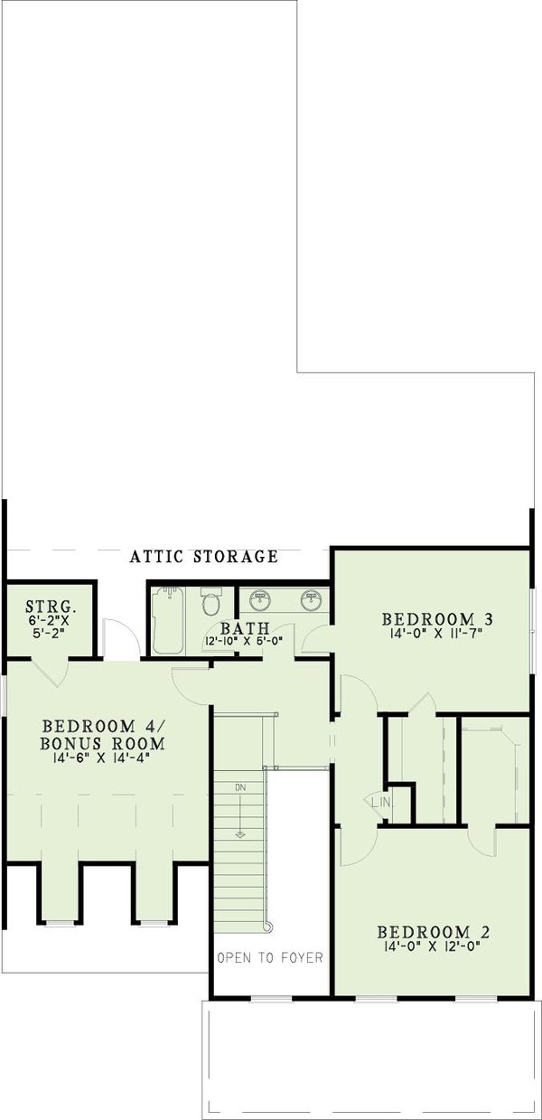 Colonial Floor Plan - Upper Floor Plan #17-2874