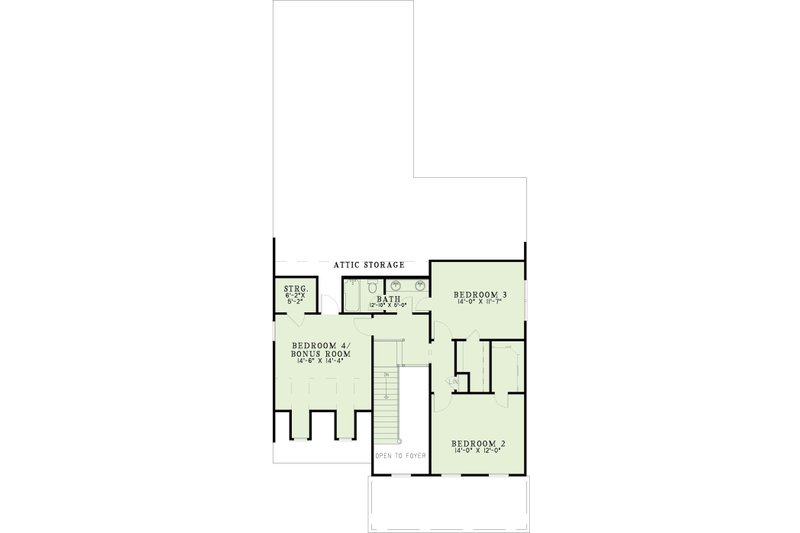 Home Plan - Floor Plan - Upper Floor for Colonial House Plan #17-2874 - 4 bed, 2.5 bath