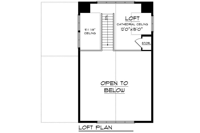 Home Plan - Floor Plan - Upper Floor for Cabin House Plan #70-1476 - 1 bed, 1 bath