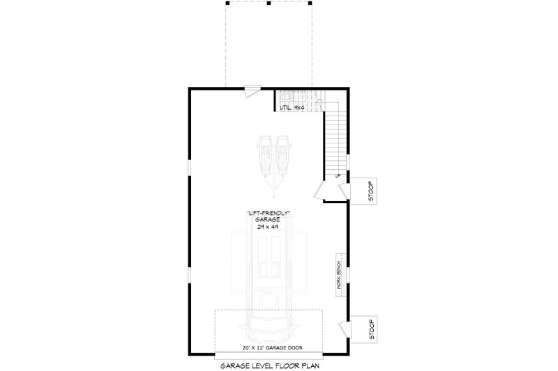 Architectural House Design - Floor Plan - Main Floor for Country House Plan #932-1391 - 2 bed, 1 bath