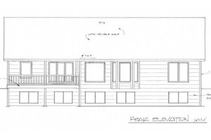 Exterior - Rear Elevation for Mediterranean House Plan #58-214 - 3 bed, 2 bath
