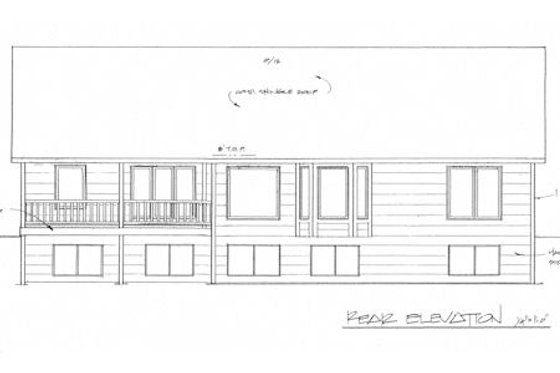 Exterior - Rear Elevation for Mediterranean House Plan #58-214 - 3 bed, 2 bath