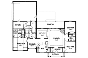 Floor Plan - Main Floor for European House Plan #15-119 - 3 bed, 2 bath