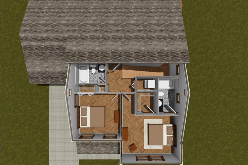 Architectural House Design - Floor Plan - Upper Floor for Cottage House Plan #513-2305 - 3 bed, 3 bath