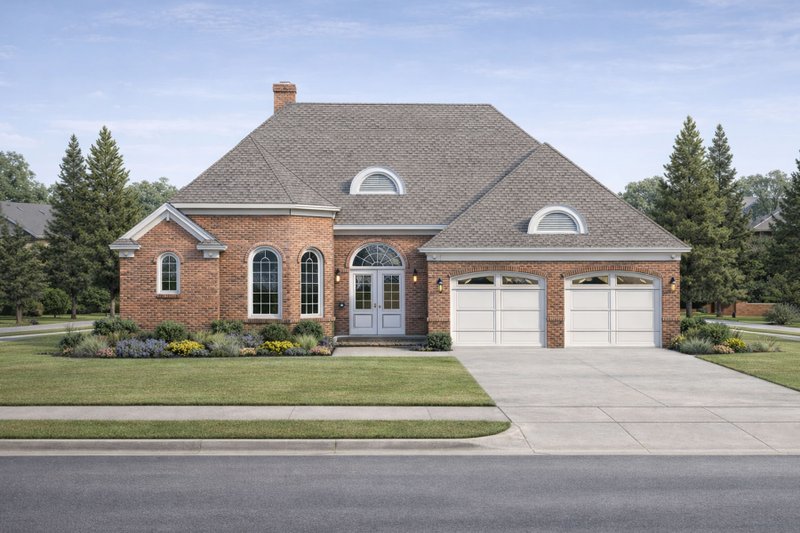 House Plan Design - Exterior - Front Elevation 3 for European House Plan #20-1395 - 2 bed, 2 bath