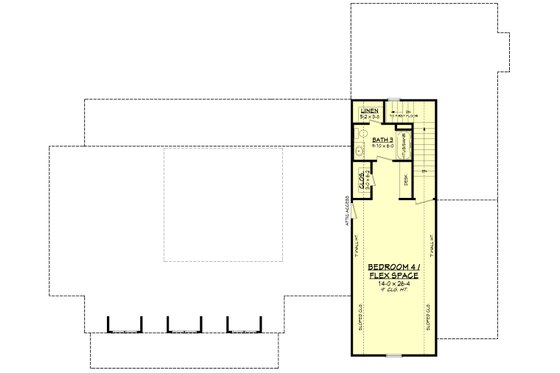 Floor Plan - Upper Floor for Farmhouse House Plan #430-251 - 4 bed, 3.5 bath