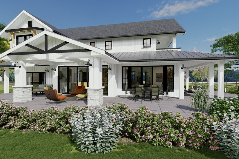House Plan Design - Exterior - Rear Elevation 2 for Farmhouse House Plan #1101-2 - 5 bed, 5.5 bath