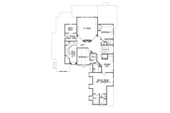 Floor Plan - Upper Floor for Traditional House Plan #54-410 - 3 bed, 3.5 bath