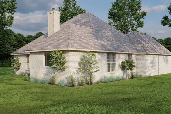 Exterior - Rear Elevation 2 for Traditional House Plan #17-1148 - 4 bed, 2 bath