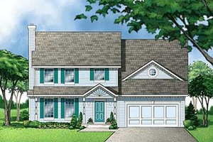 Colonial Exterior - Front Elevation Plan #67-493