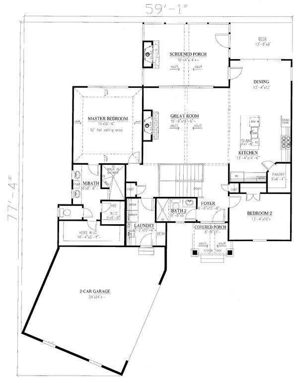 House Design - Craftsman Floor Plan - Main Floor Plan #437-114