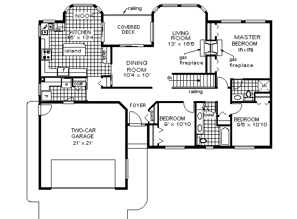 House Plan Design - Ranch Floor Plan - Main Floor Plan #18-128