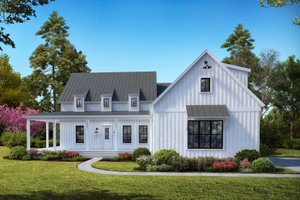 House Blueprint - Farmhouse Exterior - Front Elevation Plan #54-387