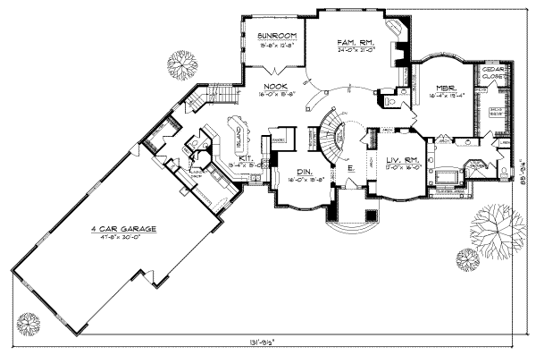 Architectural House Design - European Floor Plan - Main Floor Plan #70-558