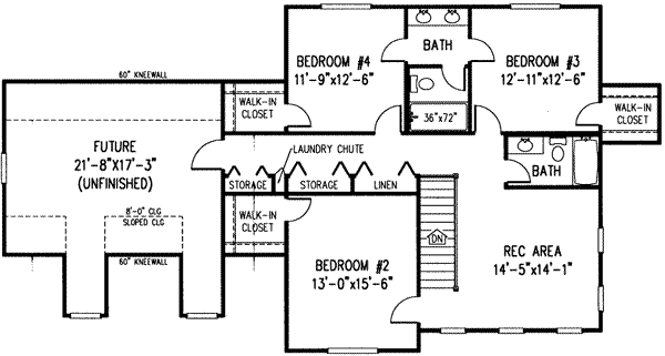 Farmhouse Floor Plan - Upper Floor Plan #11-209