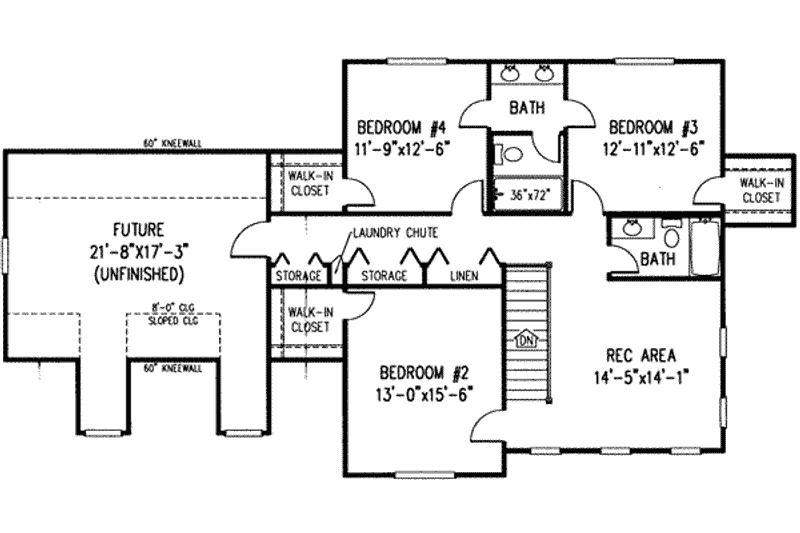 Dream House Plan - Floor Plan - Upper Floor for Farmhouse House Plan #11-209 - 4 bed, 4 bath