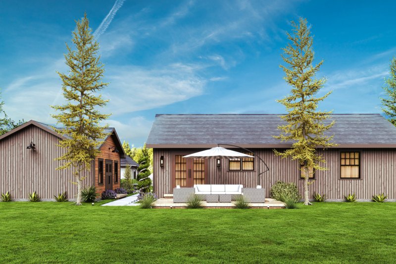 House Blueprint - Exterior - Rear Elevation for Cottage House Plan #54-685 - 2 bed, 2 bath