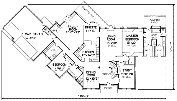 Traditional Floor Plan - Main Floor Plan #65-147