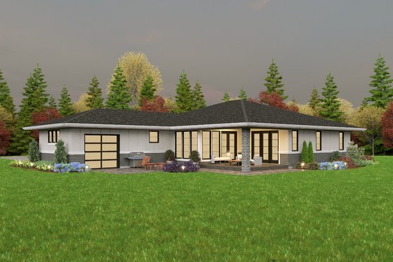 Exterior - Other Elevation for Prairie House Plan #48-1053 - 3 bed, 2 bath