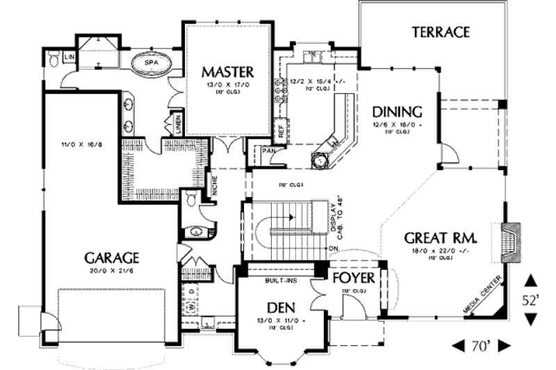 Home Plan - Floor Plan - Main Floor for Traditional House Plan #48-297 - 4 bed, 3.5 bath