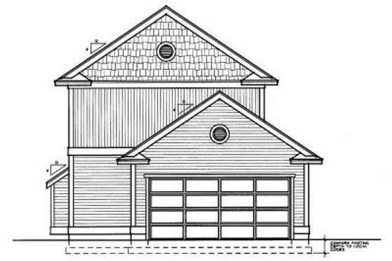 Exterior - Rear Elevation for Farmhouse House Plan #95-220 - 3 bed, 3 bath