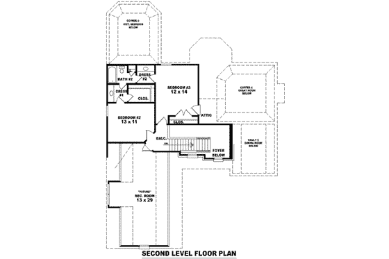 Floor Plan - Upper Floor for Traditional House Plan #81-921 - 3 bed, 2.5 bath