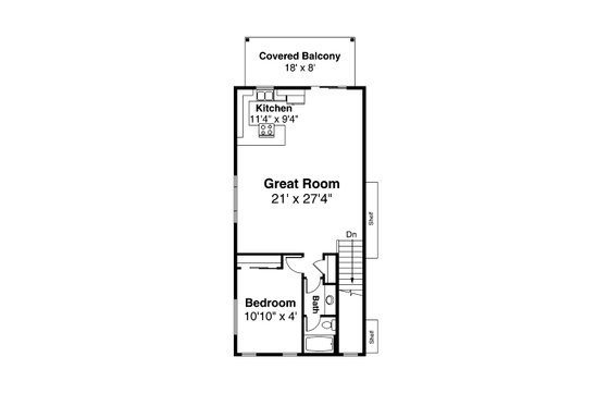 Floor Plan - Upper Floor for Country House Plan #124-1178 - 1 bed, 1 bath
