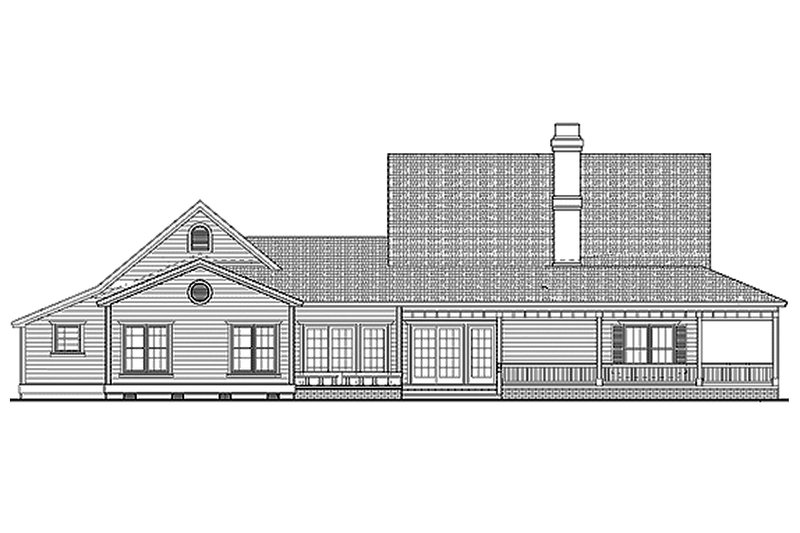 Architectural House Design - Exterior - Rear Elevation 4 for Farmhouse House Plan #72-132 - 3 bed, 2.5 bath