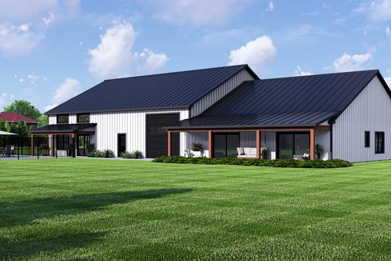 Exterior - Rear Elevation 1 for Barndominium House Plan #1064-304 - 3 bed, 2.5 bath