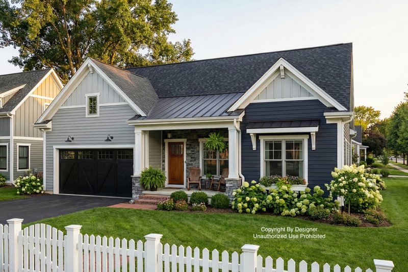 House Design - Exterior - Front Elevation 2 for Farmhouse House Plan #51-1557 - 2 bed, 2 bath