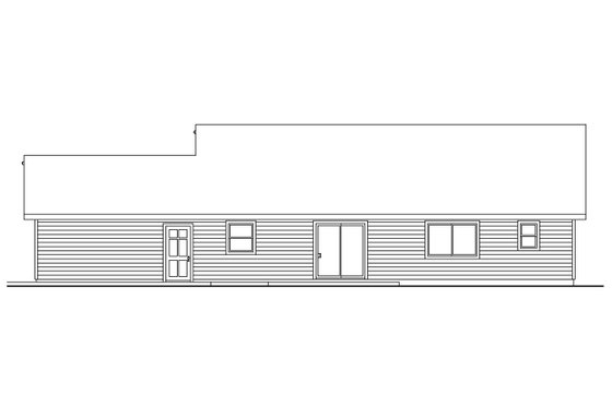 Exterior - Rear Elevation for Craftsman House Plan #124-695 - 3 bed, 2 bath
