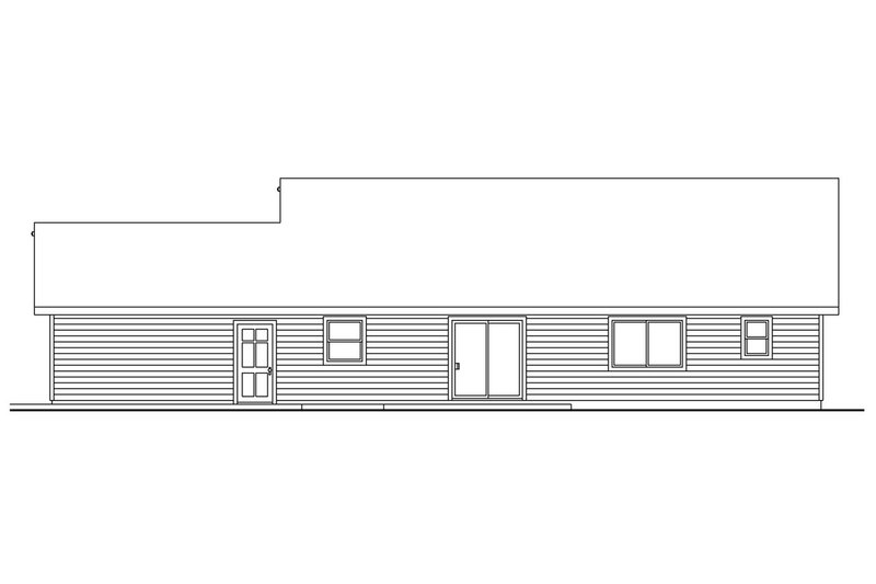Home Plan - Exterior - Rear Elevation for Craftsman House Plan #124-695 - 3 bed, 2 bath