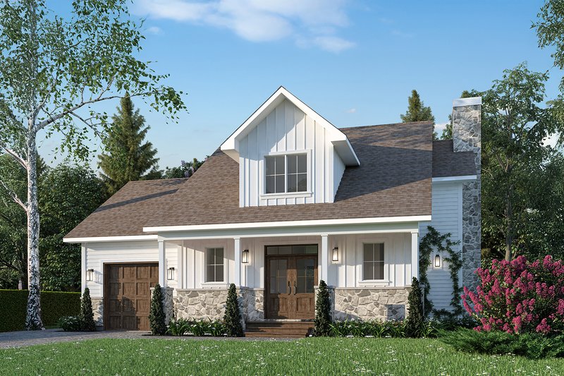 House Blueprint - Farmhouse Exterior - Front Elevation Plan #23-2838