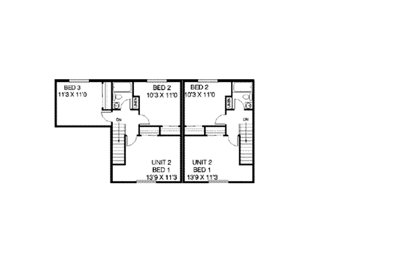 House Plan Design - Floor Plan - Upper Floor for Traditional House Plan #60-474 - 3 bed, 2 bath