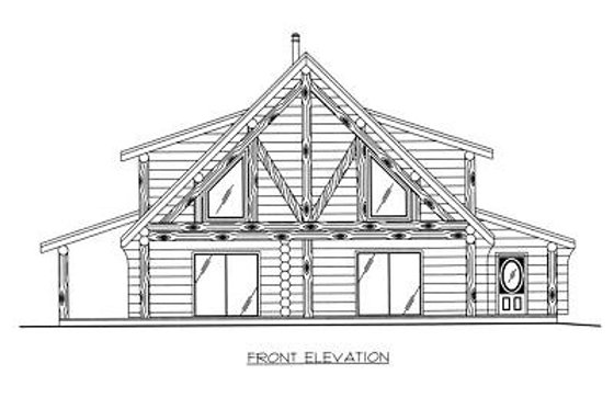 Exterior - Other Elevation for Log House Plan #117-502 - 1 bed, 2.5 bath
